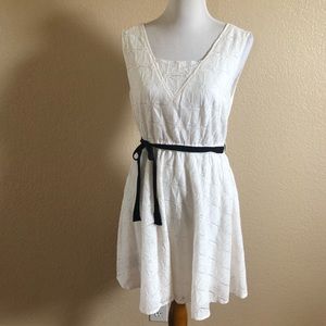 Ava Lace Mini A-Line Dress M Ivory New